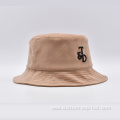 3d Embroidered Brown Corduroy Bucket Hat